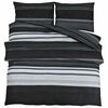 vidaXL 2 stk. 200 x 220 cm + 80 x 80 cm 100% Cotton Black Stripes