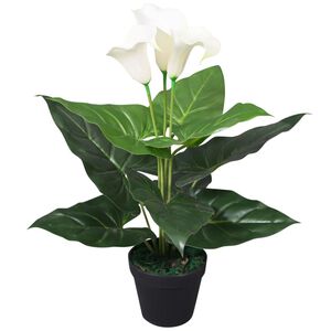 vidaXL Kunstig stuekala med potte 45 cm hvit