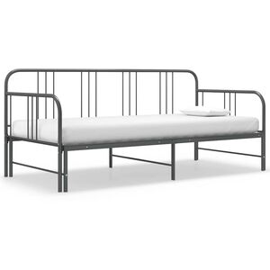 vidaXL Uttrekkbar ramme til sovesofa gr&aring; metall 90x200 cm