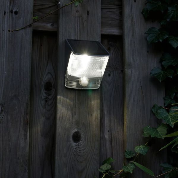 Ranex Soldreven vegglampe med PIR-Sensor 0,5 W svart 5000.261