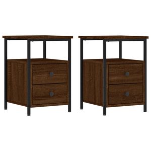 vidaXL Nattbord 2 stk brun eik 34x35,5x50 cm konstruert tre