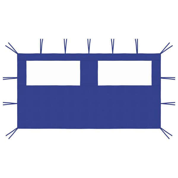 vidaXL Sidevegg til paviljong med vinduer 4x2 m bl&aring;