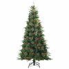 vidaXL Kunstig sammensatt juletre med 300 LED gr&oslash;nn 210 cm PE og PVC