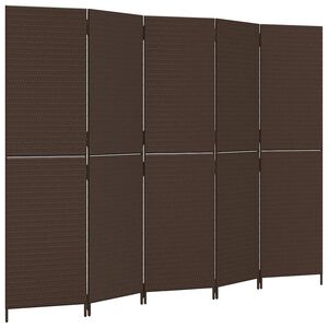 vidaXL Romdeler 5 paneler brun polyrotting