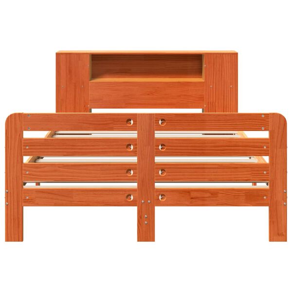 vidaXL Sengeramme uten madrass voksbrun 140x190 cm heltre furu