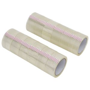 vidaXL Emballasjetape 12 stk gjennomsiktig 48 mm x 66 m