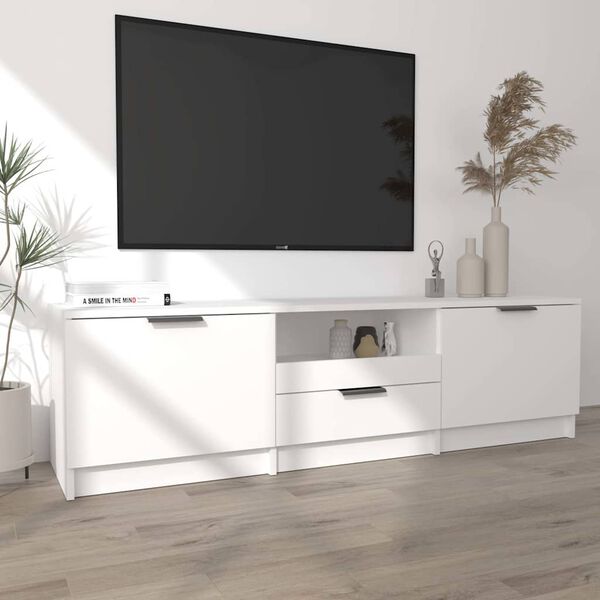 vidaXL TV-skap hvit 140x35x40 cm konstruert tre