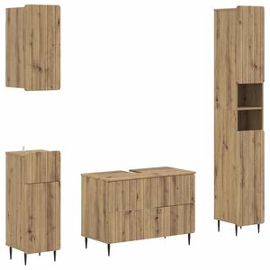 vidaXL 4-delt baderomsskapsett ZWOLLE Artisan eik Konstruert tre