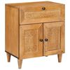 vidaXL Nattbordskap med d&oslash;r Lys Brun 50 x 33 x 60 cm Massivt akasietre