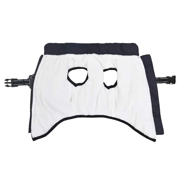 vidaXL Hundefrakk med sele vanntett reflekterende marinebl&aring; L32