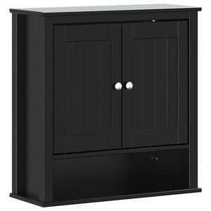 vidaXL Baderomsskap BERG svart 69,5x27x71,5 cm heltre furu