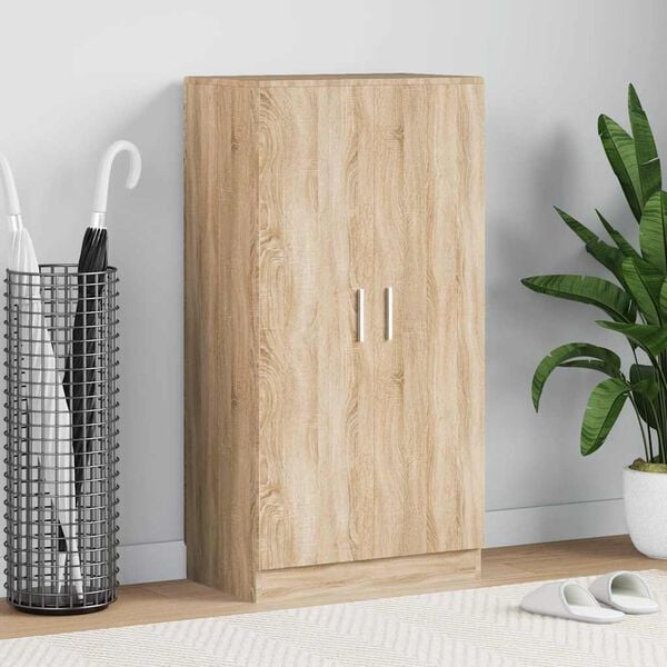 vidaXL Skoskap 7 hyller eik