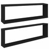 vidaXL Vegghyller kubeformet 2 stk svart 100x15x30 cm konstruert tre