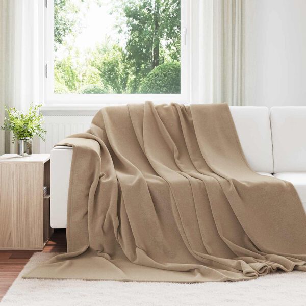 vidaXL Kastepledd 6 pcs Kamel 240 x 270 cm Fleece
