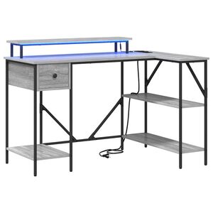 vidaXL Skrivebord Gr&aring; Sonoma 120 x 79 x 86,5 cm Konstruert tre