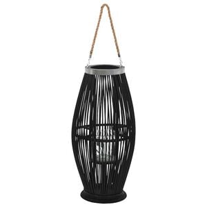 vidaXL Hengelanterne for stearinlys bambus svart 60 cm