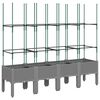 vidaXL Plantekasse med espalier lysegr&aring; 160x40x142,5 cm PP