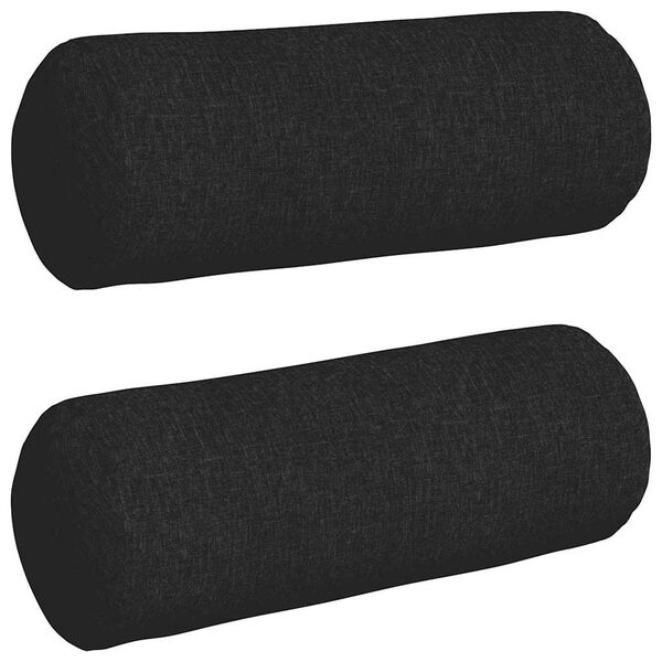 vidaXL Bolster puter 2 pcs Svart Ø 25 x 70 cm stoff