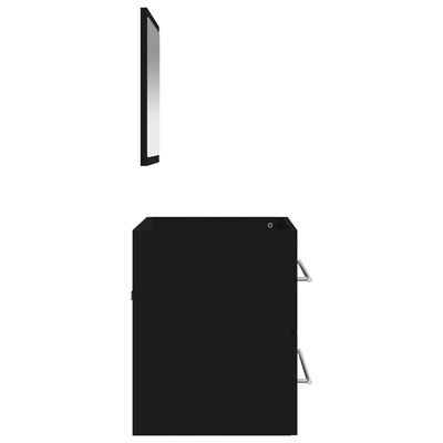 vidaXL Baderomsskap med speil svart konstruert tre