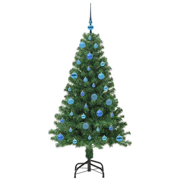 vidaXL Kunstig juletre med 150 LED gr&oslash;nn 150 cm PVC og St&aring;l og Plast