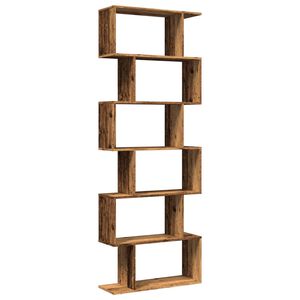 vidaXL Romdeler bokhylle 6 lag gammelt tre 70x24x193 cm konstruert tre