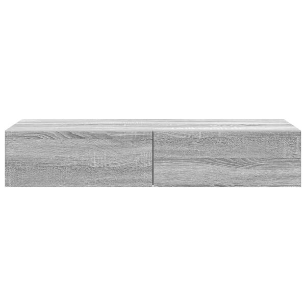 vidaXL Vegghylle med skuffer gr&aring; sonoma 100x36x19 cm konstruert tre