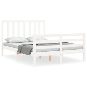 vidaXL Sengeramme uten madrass hvit 140x190 cm heltre furu