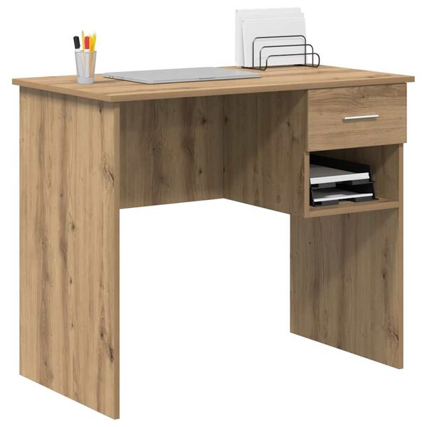 vidaXL Skrivebord artisan eik 90 x 49.5 x 75 cm Konstruert tre
