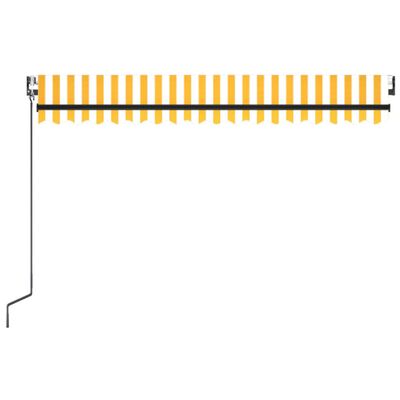 vidaXL Automatisk uttrekkbar markise 450x300 cm gul og hvit
