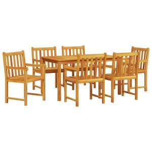 vidaXL Hage Spisegruppe 7 pcs Brun Solid akasietre