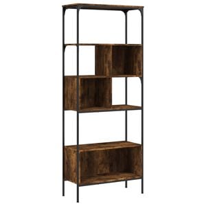 vidaXL Bokhylle 5 etasjer r&oslash;kt eik 76x33x188,5 cm konstruert tre