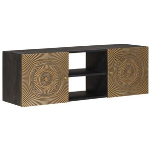 vidaXL TV-skap med hylle med lagring med d&oslash;r Messing 105 x 30 x 35 cm