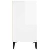 vidaXL Skjenk h&oslash;yglans hvit 102x35x70 cm konstruert tre