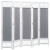 vidaXL Romdeler 5 paneler grå 175x165 cm stoff