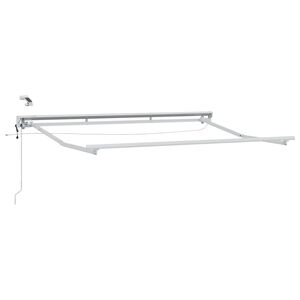 vidaXL Elektrisk markisedukke med LED Hvit 2,5 x 2 m Aluminium