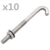 vidaXL Forankret j-bolt med mutter og skive M8x100 mm 25 sett