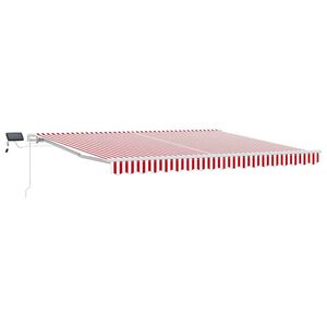 vidaXL Uttrekkbar markise R&oslash;d og Hvit 400 &times; 300 cm Stoff og Aluminium