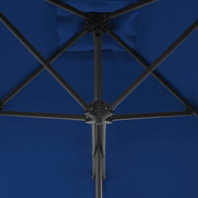 vidaXL Parasoll med stålstang blå 250x250x230 cm