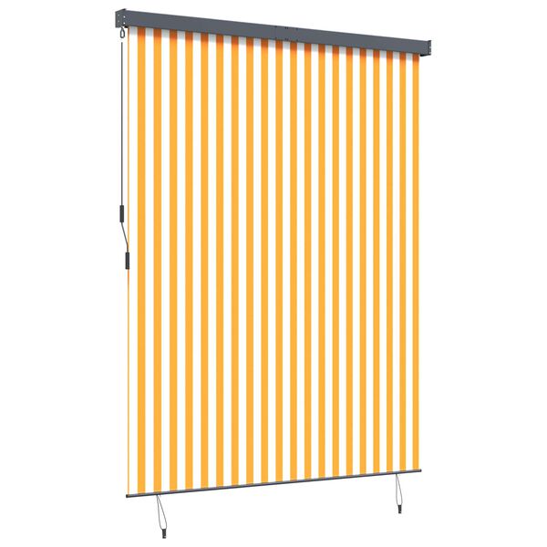 vidaXL Rullegardin Stripete Gul og Bl&aring; 200 x 250 cm Stoff og Aluminium