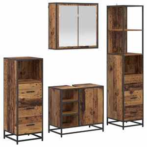 vidaXL Baderomsinnredningssett 4 stk. Gamle tre 65 x 33 x 60 cm