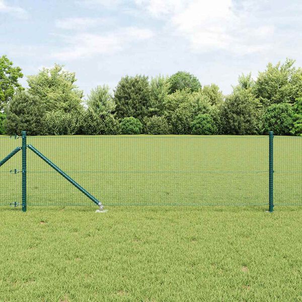vidaXL Gjerdep&aring;le gr&oslash;nn 100 x 0,8 m (16 x 16 mm netting) St&aring;l og PVC