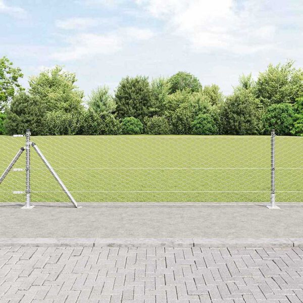 vidaXL Gjerdep&aring;le s&oslash;lv 25 x 0,6 m (36 mm mesh) St&aring;l