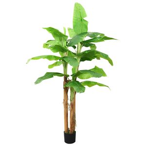 vidaXL Kunstig banantre med potte 140 cm gr&oslash;nn