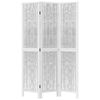vidaXL Romdeler 3 paneler hvit heltre keisertre