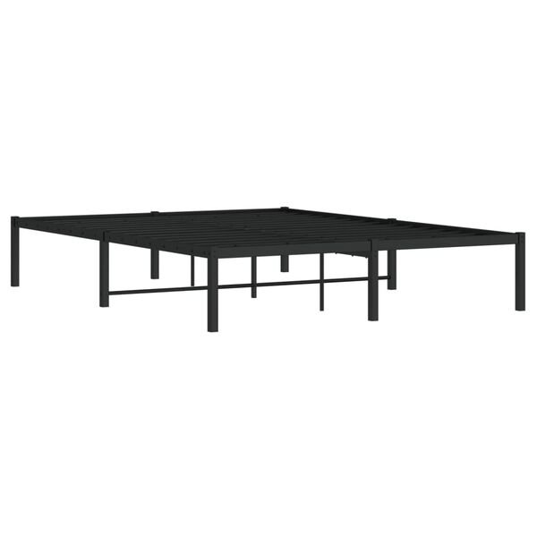 vidaXL Sengeramme i metall svart 140x190 cm