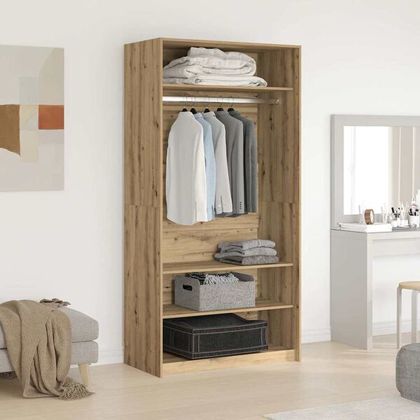 vidaXL Garderobe artisan eik 100x50x200 cm konstruert tre