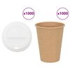 vidaXL Papir kaffekopper med lokk 1000 stk 12oz 300 ml