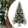 vidaXL Juletre med kongler gr&oslash;nn og hvit 195 cm PVC og PE