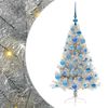 vidaXL Kunstig Forh&aring;ndsopplyst Juletre med 150 LED s&oslash;lv 120 cm PET