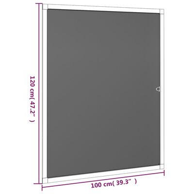 vidaXL Insektskjerm for vindu hvit 100x120 cm